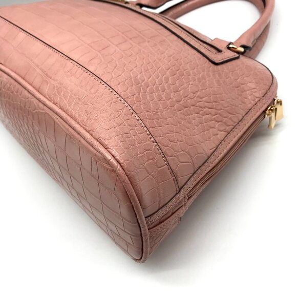 Giani Bernini Dusty Pink Croc Embossed Faux Leather Dome Satchel - Picture 6 of 10